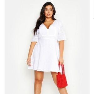 Boohoo Plunge Skater Dress